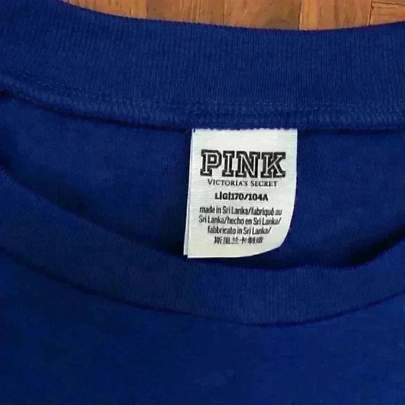VS Victoria Secret PINK brand blue fleece pullovers LARGE - Picture 2 of 4